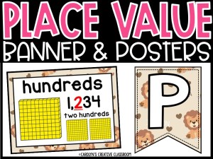 Place Value Posters and Banners | Lion 1 Classroom Decor