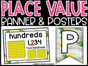Place Value Posters and Banners | Lemon 2 Classroom Decor