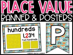Place Value Posters and Banners | Woodland Animals 1 Classroom Decor