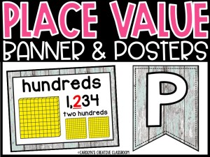 Place Value Posters and Banners | Mint Wood Classroom Decor