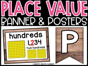 Place Value Posters and Banners | Wood Classroom Decor