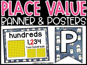 Place Value Posters and Banners | Winter Animals Classroom Decor
