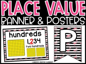 Place Value Posters and Banners | Tropical Flamingo 2 Classroom Decor