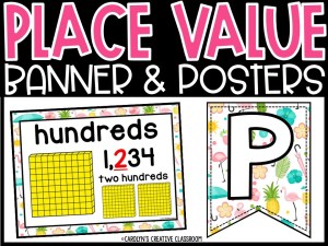Place Value Posters and Banners | Tropical Flamingo 1 Classroom Decor