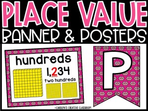 Place Value Posters and Banners | Sock Monkey Classroom Decor