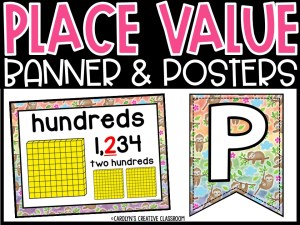 Place Value Posters and Banners | Sloths Classroom Decor
