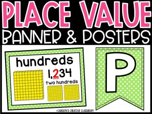 Place Value Posters and Banners | Lime Polka Dots Classroom Decor