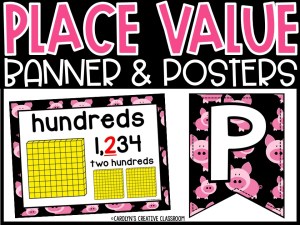 Place Value Posters and Banners | Pigs 2 Classroom Decor