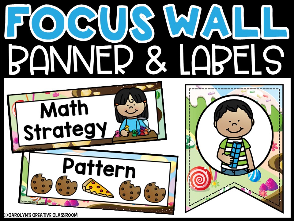 Candyland 3 Math Focus Wall and Banner