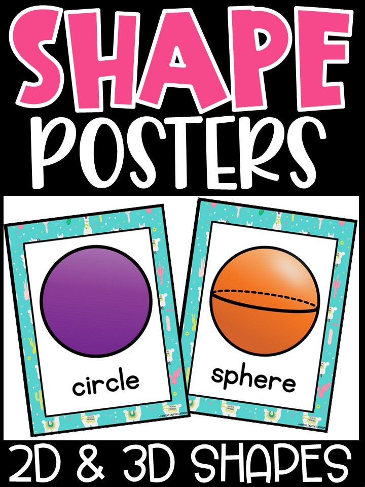 Shape Posters | Llama Classroom Decor