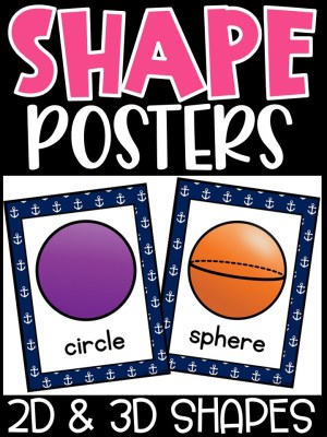 Shape Posters | Nautical 3 Classroom Decor