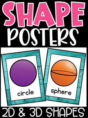 Shape Posters | Wood Teal Classroom Decor
