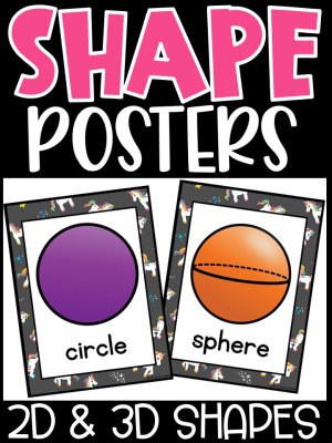 Shape Posters | Unicorn Classroom Decor