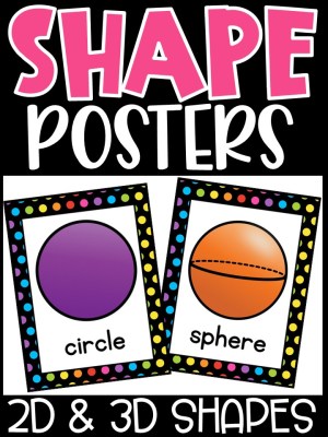 Shape Posters | Rainbow 4 Classroom Decor