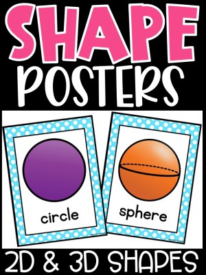 Shape Posters | Polka Teal Classroom Decor