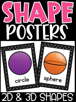 Shape Posters | Polka Dot Black and White 2 Classroom Decor