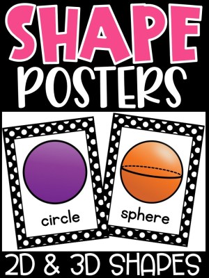 Shape Posters | Polka Dot Black and White 1 Classroom Decor