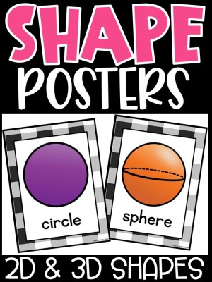 Shape Posters | Plaid Black Classroom Decor