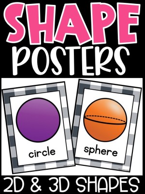 Shape Posters | Plaid Navy Classroom Decor