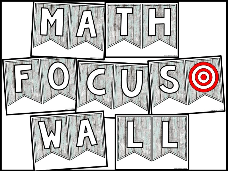 Wood Mint Math Focus Wall and Banner