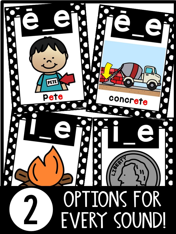 Sound Wall - Phoneme with Mouth Examples (Black and White Polka Dots 1 Theme) - Image 2