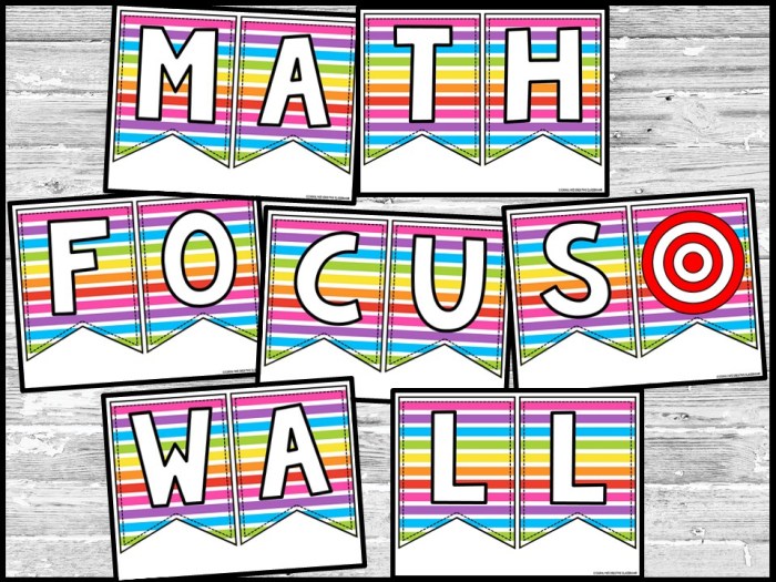 Rainbow 3 Math Focus Wall and Banner