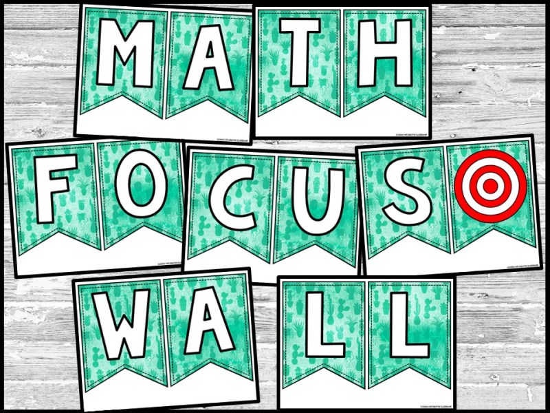 Cactus 3 Math Focus Wall and Banner