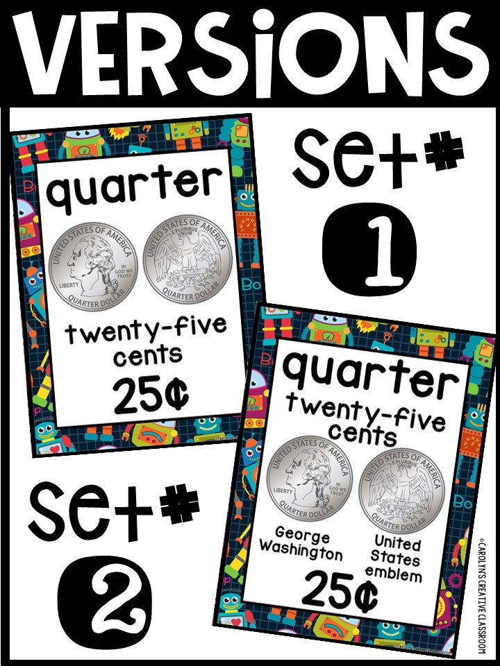 US Money Posters - Coin and Dollar Posters | Robot Classroom Decor - Image 2