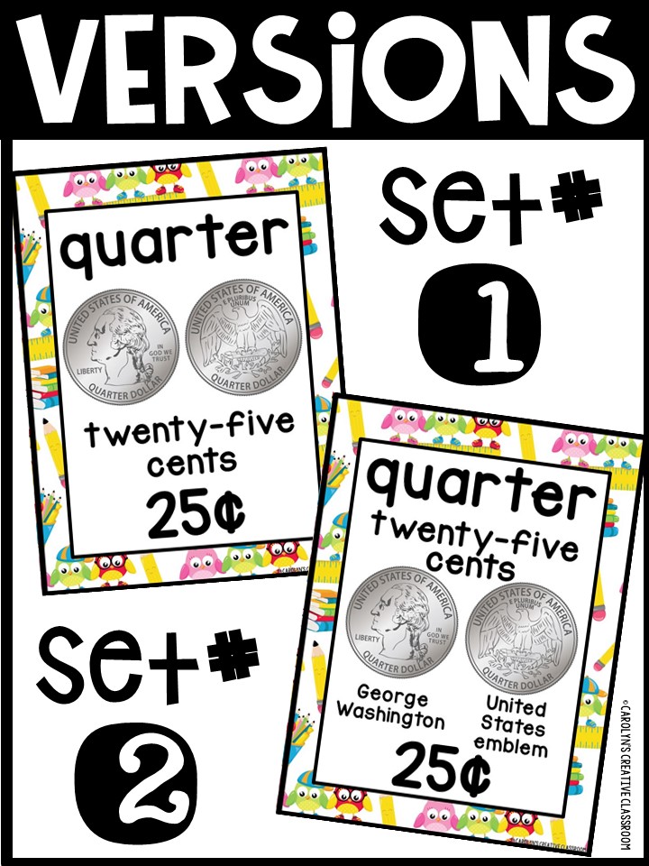 US Money Posters - Coin and Dollar Posters | Owl 1 Classroom Decor - Image 2
