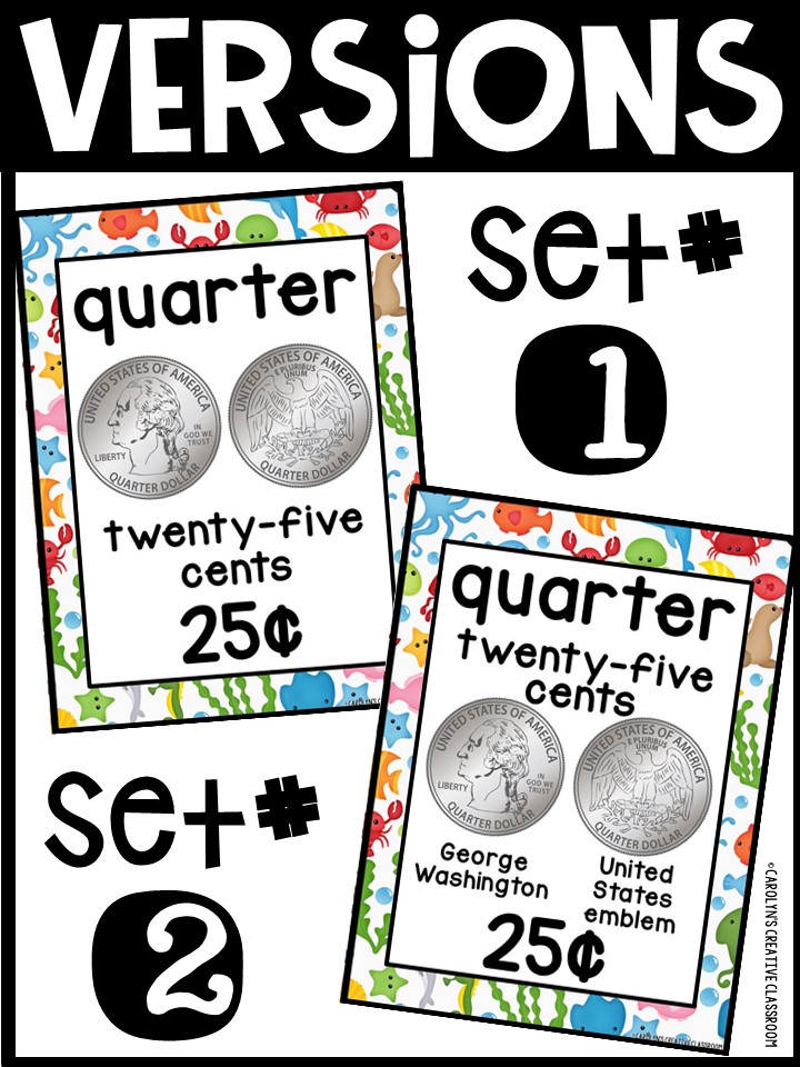 US Money Posters - Coin and Dollar Posters | Ocean 3 Classroom Decor - Image 2