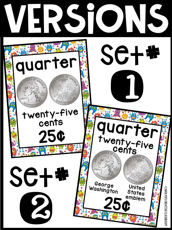 US Money Posters - Coin and Dollar Posters | Monster 2 Classroom Decor - Image 2