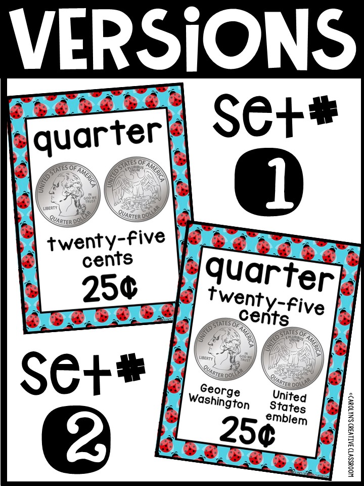 US Money Posters - Coin and Dollar Posters | Ladybug 1 Classroom Decor - Image 2