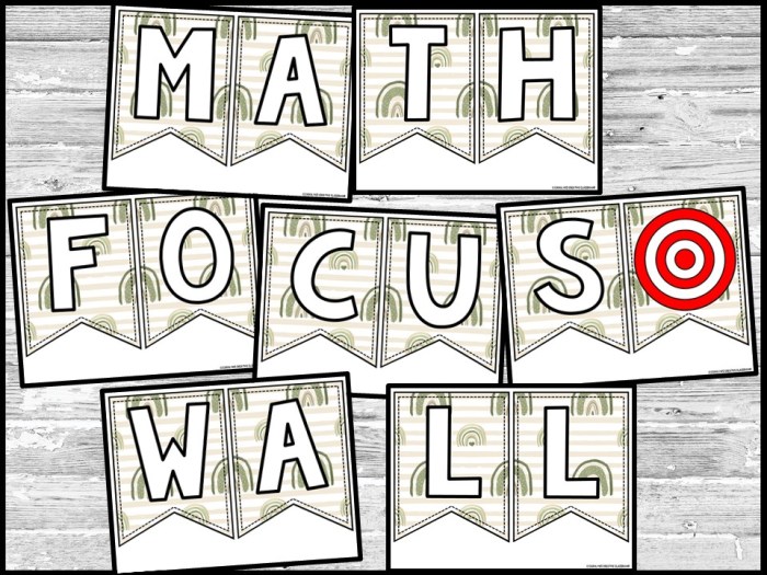 Boho Rainbow 2 Math Focus Wall and Banner