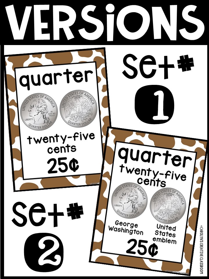US Money Posters - Coin and Dollar Posters | Cowboy 6 Classroom Decor - Image 2