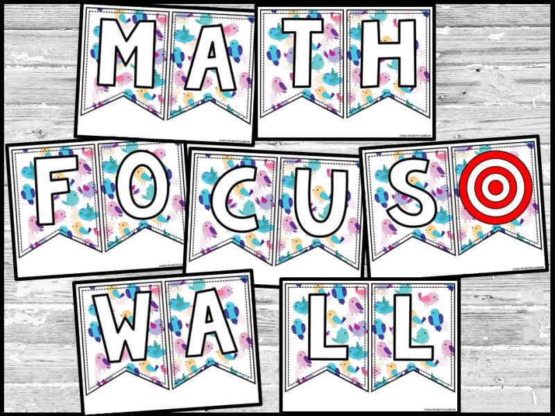 Bird 2 Math Focus Wall and Banner