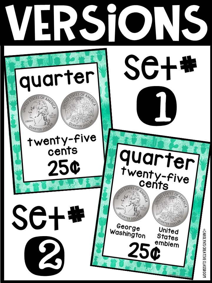 US Money Posters - Coin and Dollar Posters | Cactus 3 Classroom Decor - Image 2