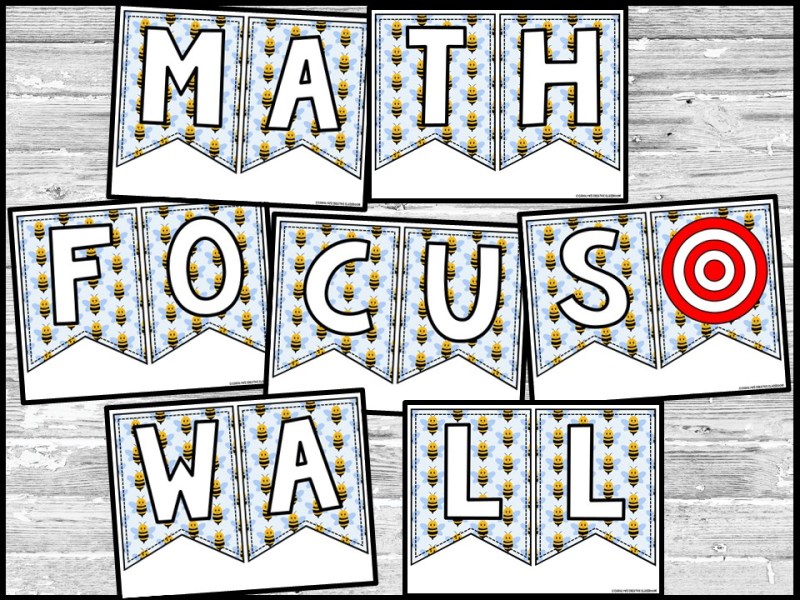 Bee 4 Math Focus Wall and Banner