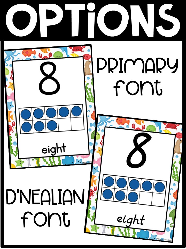Number Posters | Ocean 3 Classroom Decor - Image 2