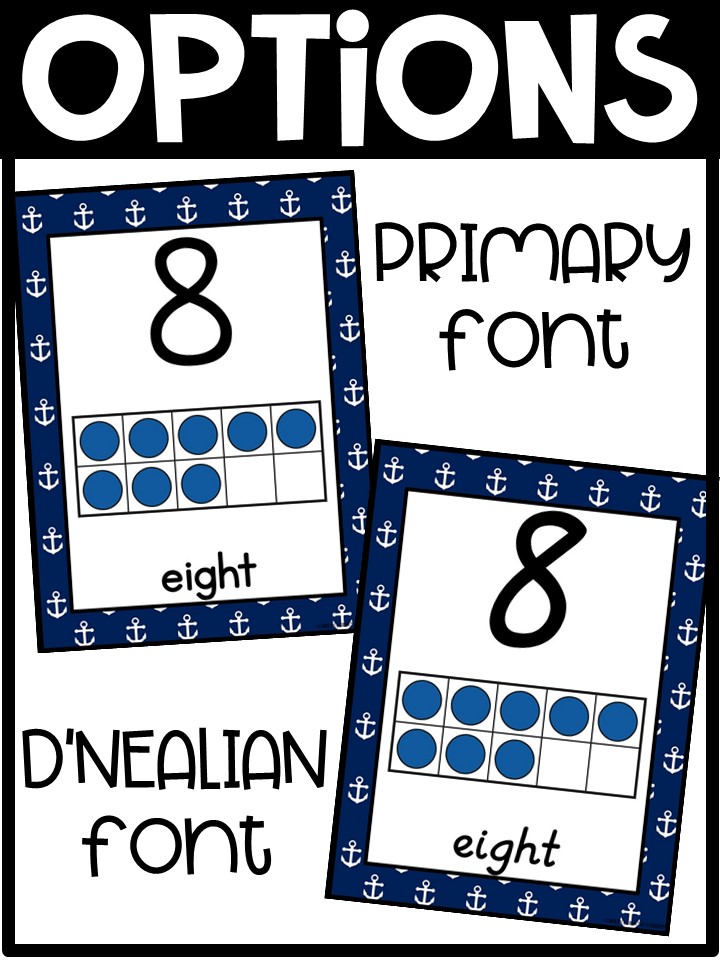 Number Posters | Nautical 3 Classroom Decor - Image 2