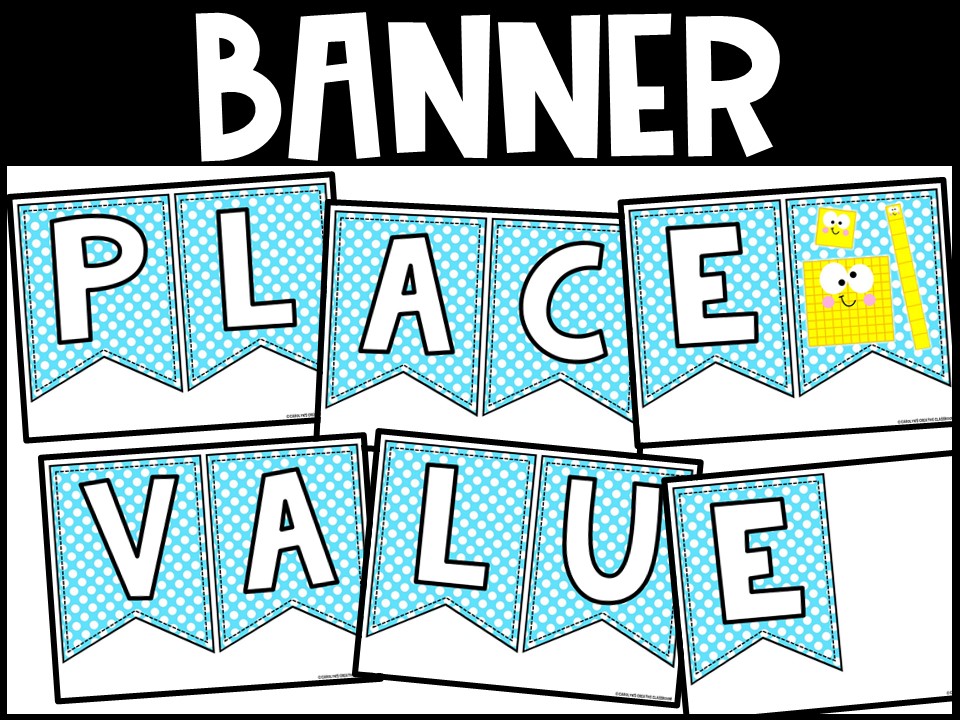 Place Value Posters and Banners | Teal Polka Dots Classroom Decor - Image 2