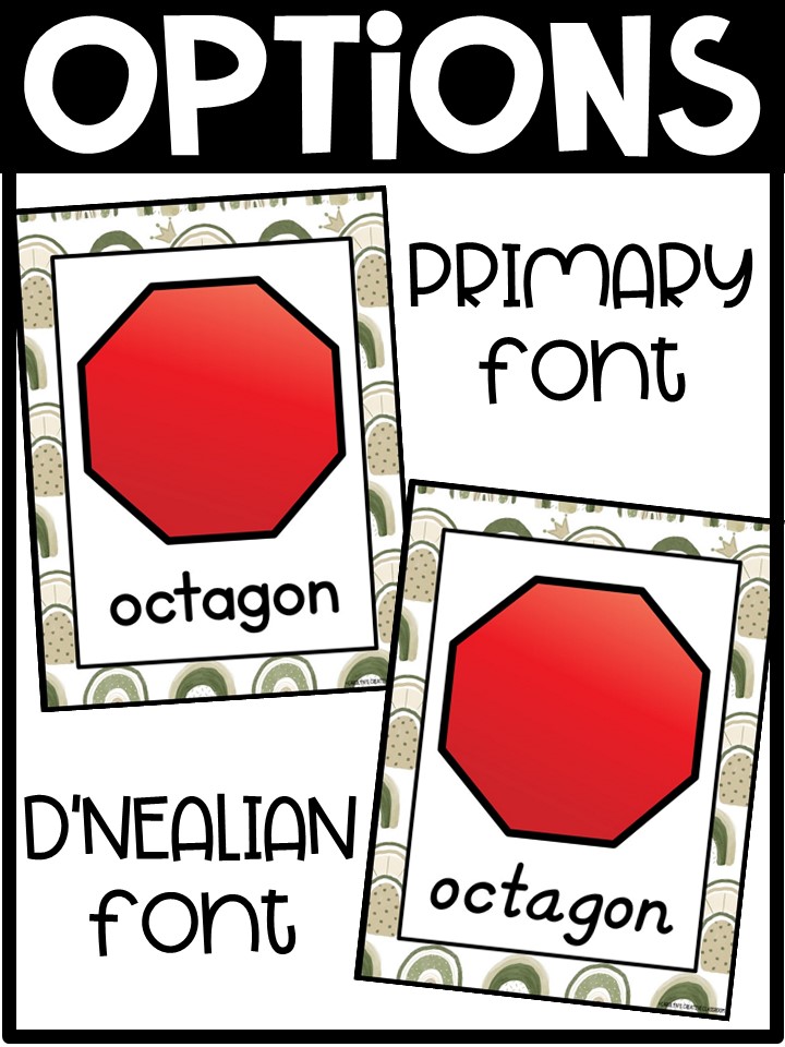 Shape Posters | Boho Rainbow 1 Classroom Decor - Image 2