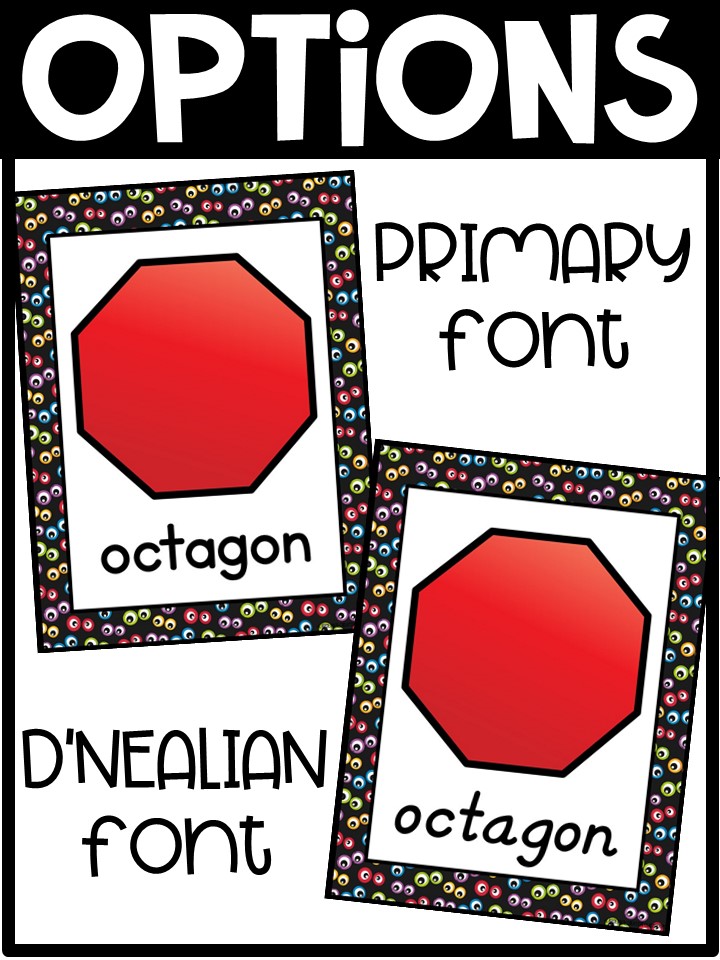 Shape Posters | Monster 1 Classroom Decor - Image 2