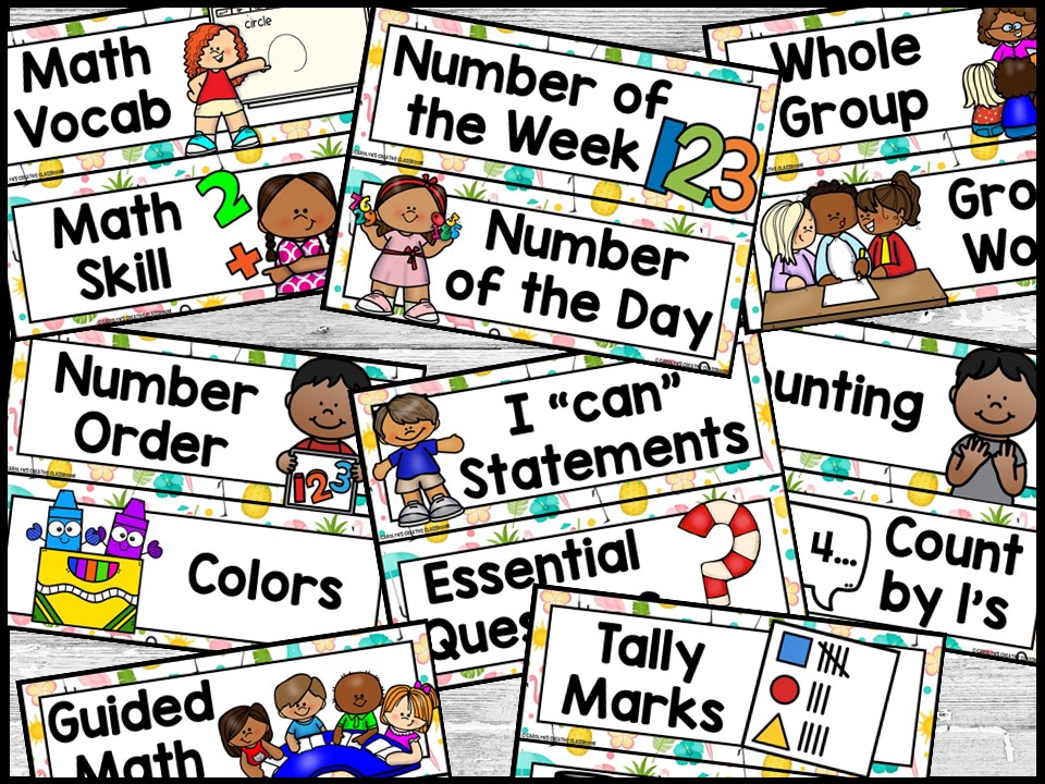 Tropical Leaves 1 Math Focus Wall and Banner - Image 3