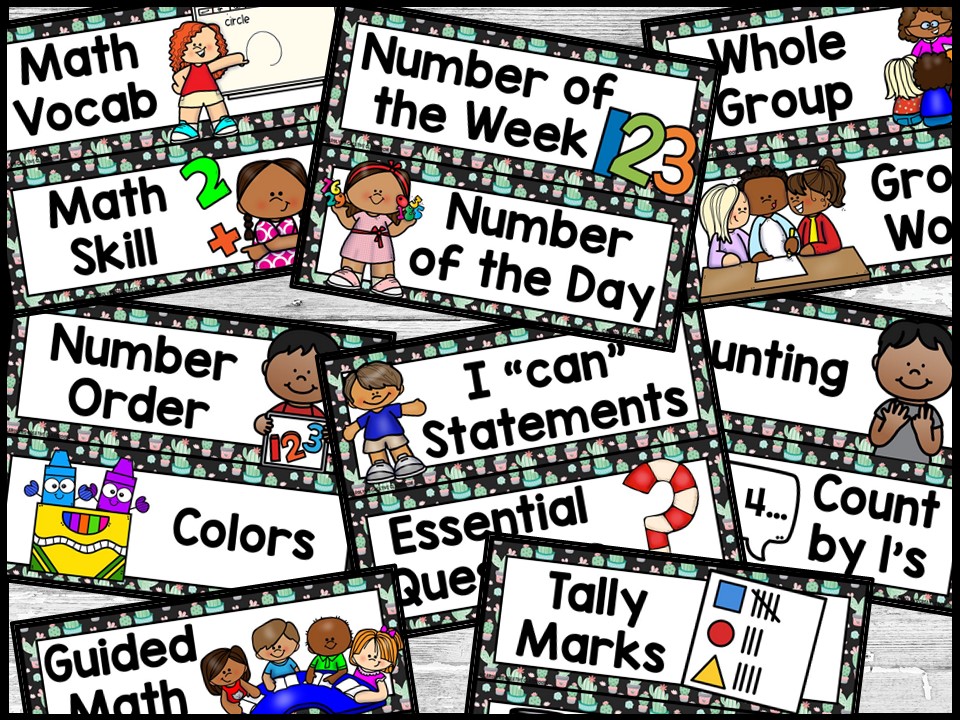 Cactus 5 Math Focus Wall and Banner - Image 3