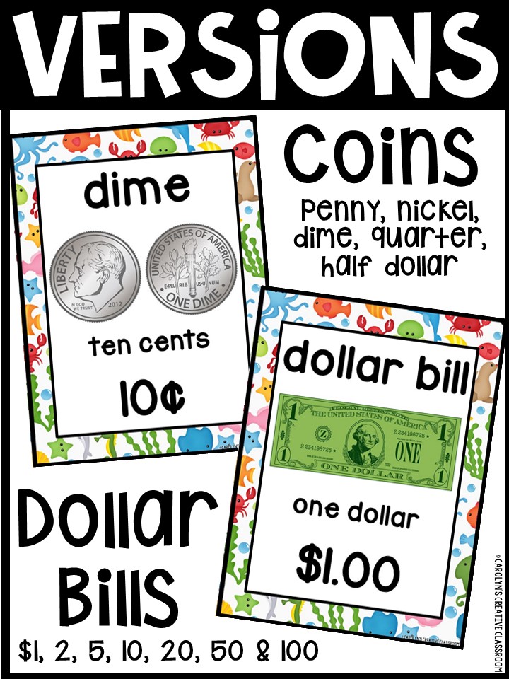 US Money Posters - Coin and Dollar Posters | Ocean 3 Classroom Decor - Image 3