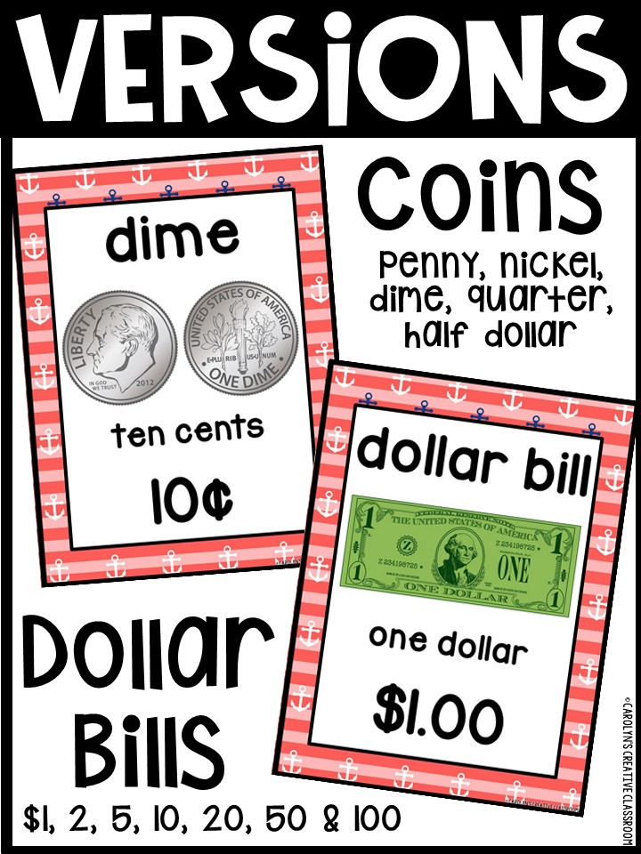 US Money Posters - Coin and Dollar Posters | Nautical 1 Classroom Decor - Image 3