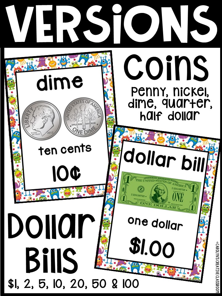 US Money Posters - Coin and Dollar Posters | Monster 2 Classroom Decor - Image 3
