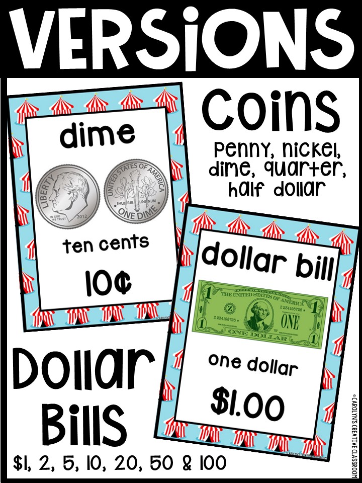 US Money Posters - Coin and Dollar Posters | Circus 1 Classroom Decor - Image 3