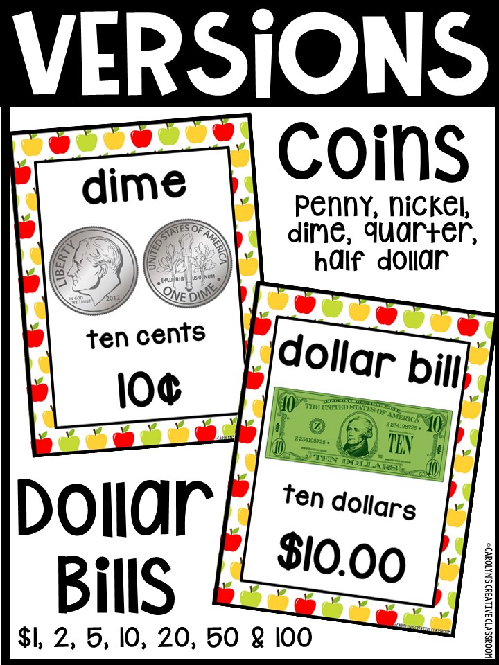 US Money Posters - Coin and Dollar Posters | Apple Classroom Decor - Image 3