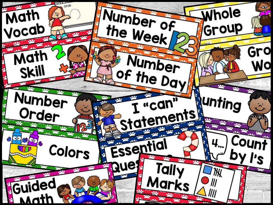 Pawprints Math Focus Wall and Banner - Image 3